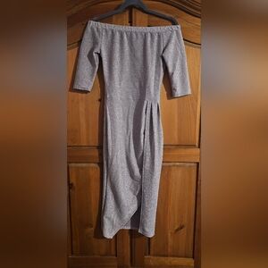 Elegant Silver Long Sleeve Dress